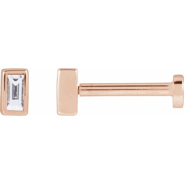 14K Rose .04 CT Lab-Grown Diamond Stud Earring