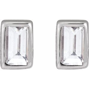 14K White .03 CT Lab-Grown Diamond Stud Earring