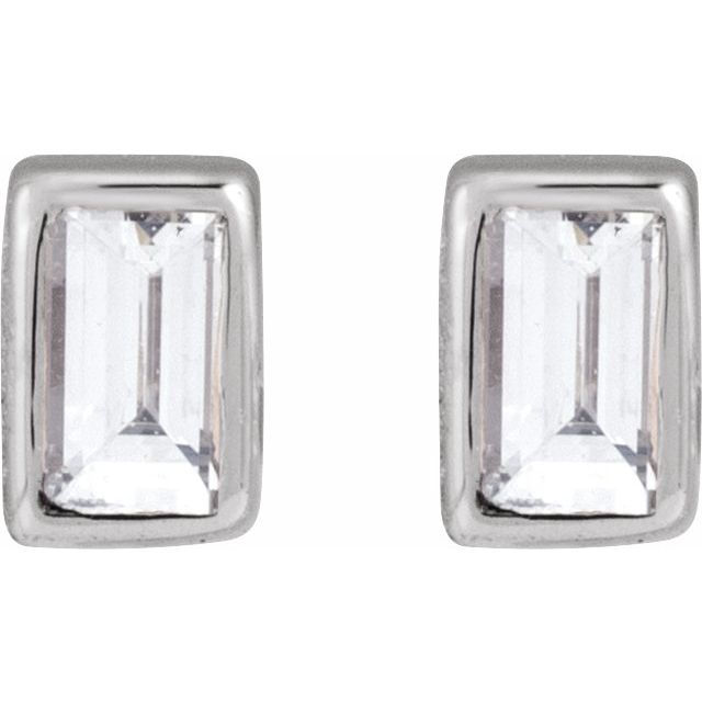 14K White .03 CT Lab-Grown Diamond Stud Earring