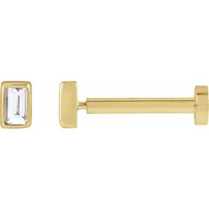 14K Yellow .04 CT Lab-Grown Diamond Stud Earring