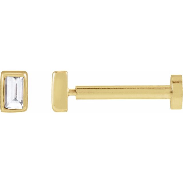 14K Yellow .04 CT Lab-Grown Diamond Stud Earring