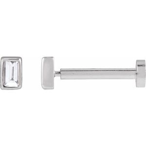 14K White .03 CT Lab-Grown Diamond Stud Earring