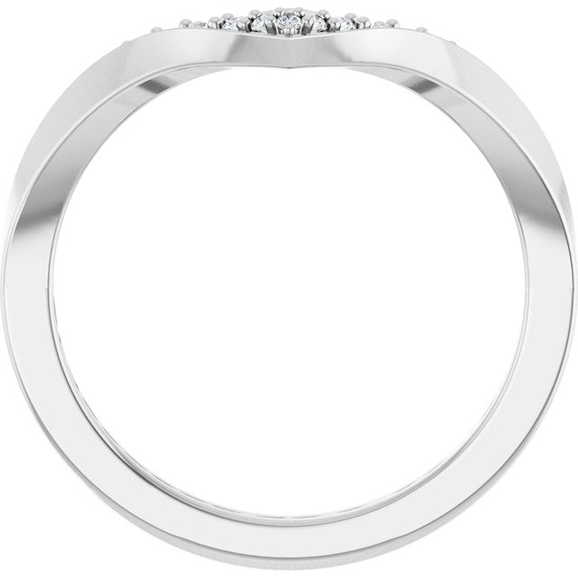 14K White 1/10 CTW Lab-Grown Diamond Contour Band