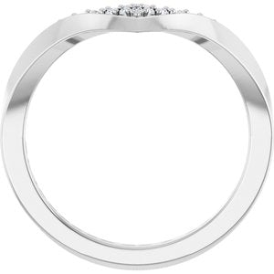 14K White 1/10 CTW Lab-Grown Diamond Contour Band