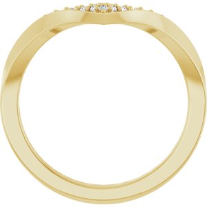 14K Yellow 1/10 CTW Lab-Grown Diamond Contour Band