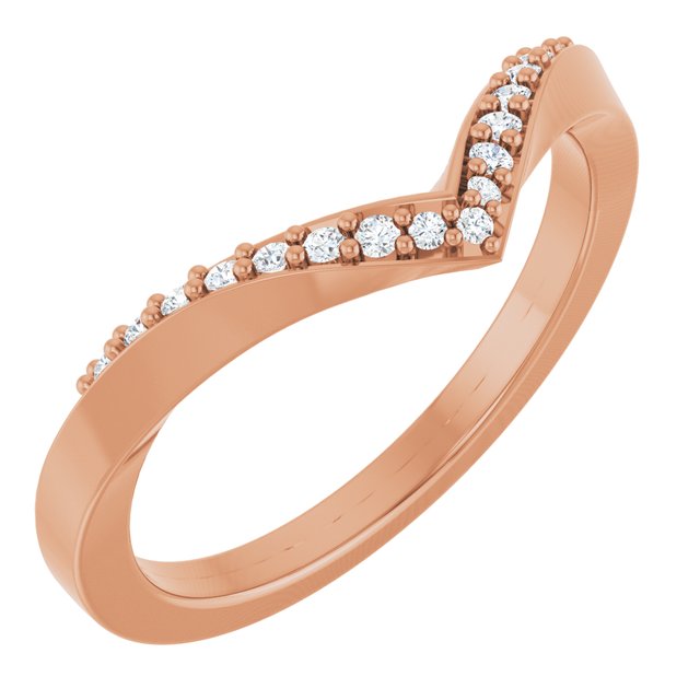 14K Rose 1/10 CTW Lab-Grown Diamond Contour Band
