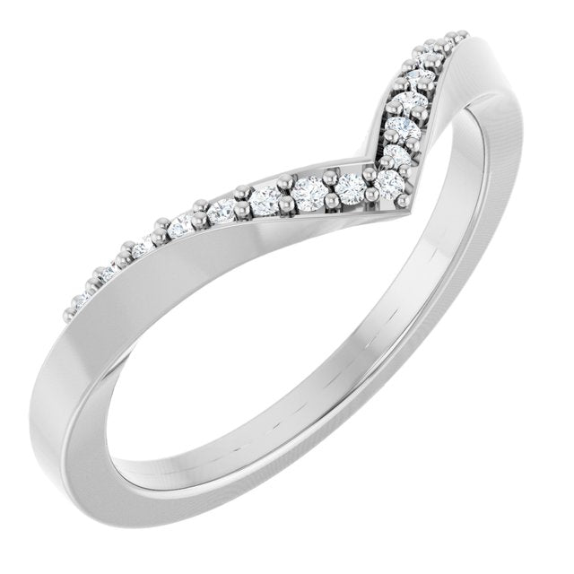 14K White 1/10 CTW Lab-Grown Diamond Contour Band