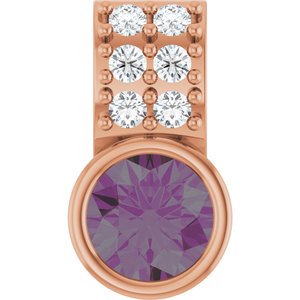 14K Rose Lab-Grown Alexandrite & .04 CTW Natural Diamond Pendant