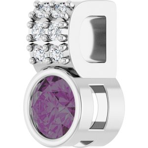 14K White Lab-Grown Alexandrite & .04 CTW Natural Diamond Pendant