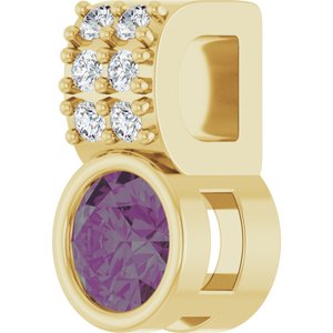 14K Yellow Lab-Grown Alexandrite & .04 CTW Natural Diamond Pendant