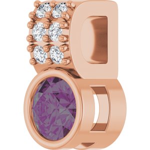 14K Rose Lab-Grown Alexandrite & .04 CTW Natural Diamond Pendant