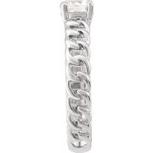 14K White 1/2 CT Lab-Grown Diamond Solitaire Ring