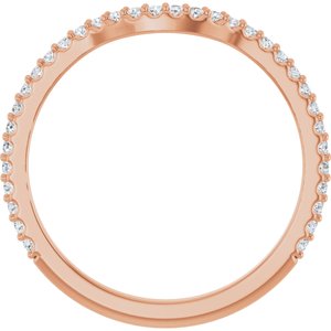 14K Rose 1/5 CTW Lab-Grown Diamond Contour Band