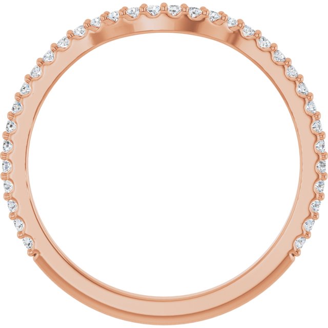 14K Rose 1/5 CTW Lab-Grown Diamond Contour Band