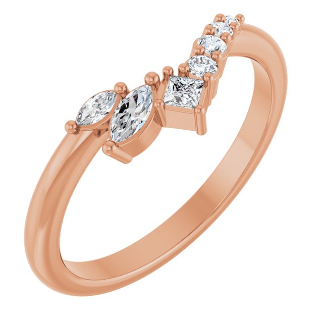 14K Rose 1/5 CTW Lab-Grown Diamond Contour Band