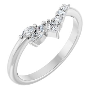 Platinum 1/5 CTW Lab-Grown Diamond Contour Band