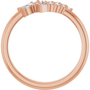 14K Rose 1/5 CTW Lab-Grown Diamond Contour Band