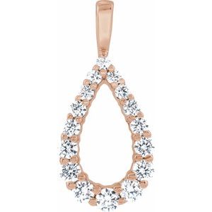 14K Rose 1/3 CTW Lab-Grown Diamond Pendant