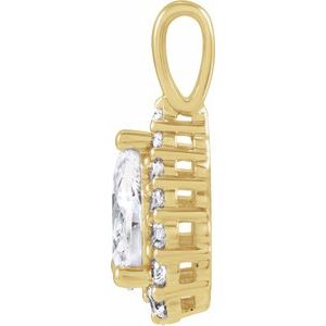 14K Yellow 1 1/2 CTW Lab-Grown Diamond Halo-Style Pendant