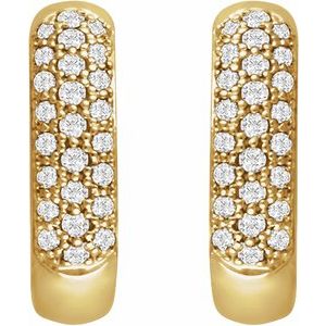 14K Yellow 1/3 CTW Lab-Grown Diamond Hoop Earrings