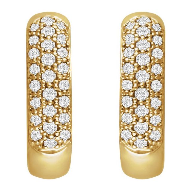 14K Yellow 1/2 CTW Lab-Grown Diamond Hoop Earrings