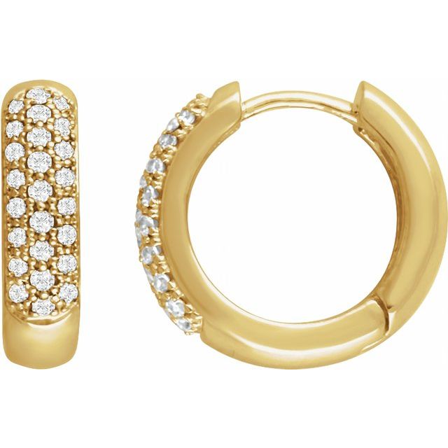14K Yellow 1/2 CTW Lab-Grown Diamond Hoop Earrings