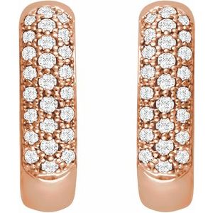 14K Rose 1/2 CTW Lab-Grown Diamond Hoop Earrings
