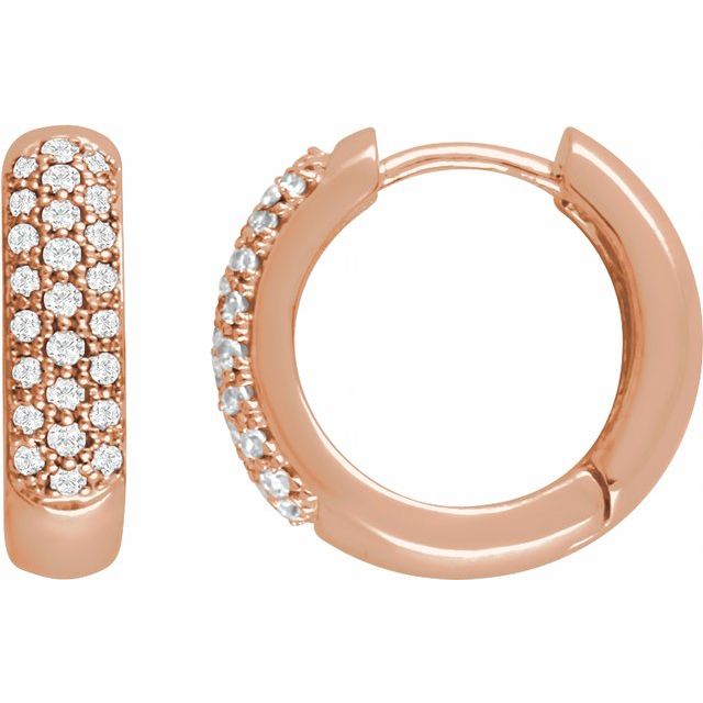 14K Rose 1/2 CTW Lab-Grown Diamond Hoop Earrings