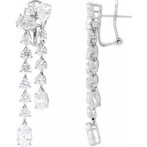 14K White 9 1/2 CTW Lab-Grown Diamond Dangle Earrings