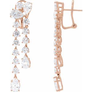 14K Rose 9 1/2 CTW Lab-Grown Diamond Dangle Earrings