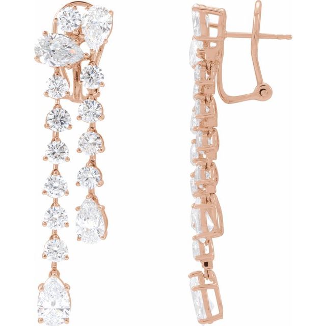 14K Rose 9 1/2 CTW Lab-Grown Diamond Dangle Earrings