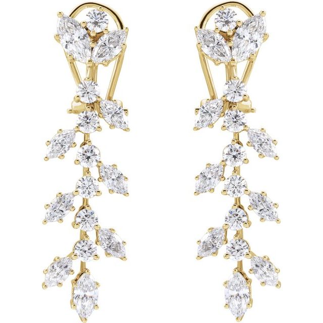 14K Yellow 4 1/4 CTW Lab-Grown Diamond Earrings