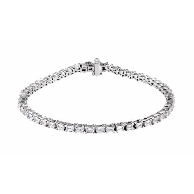 14K White 5 CTW Lab-Grown Diamond Line 7" Bracelet