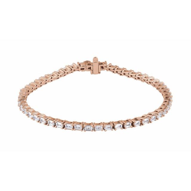 14K Rose 5 CTW Lab-Grown Diamond Line 7" Bracelet