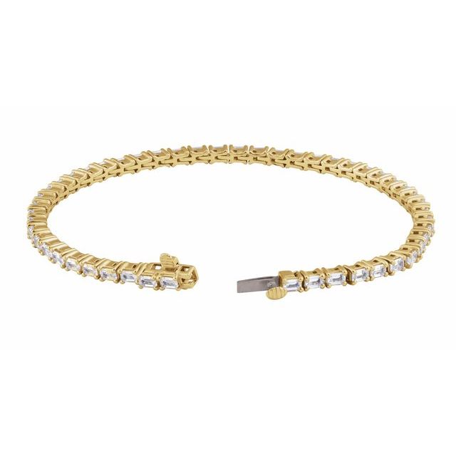 14K Yellow 5 CTW Lab-Grown Diamond Line 7" Bracelet