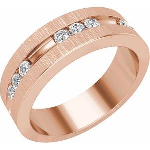 14K Rose 1/2 CTW Lab-Grown Diamond Band