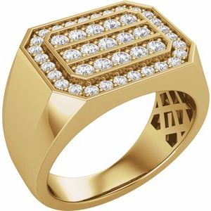 14K Yellow 9/10 CTW Lab-Grown Diamond Mens Band