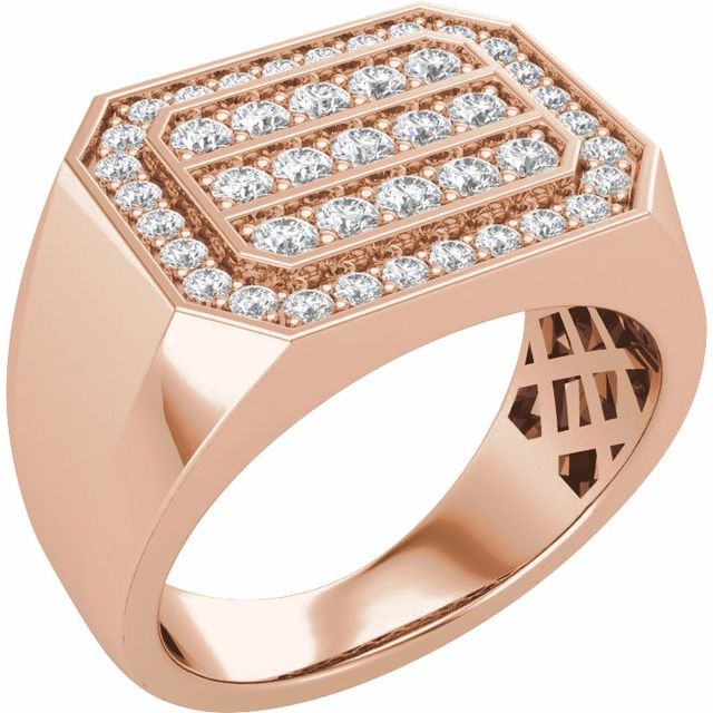 14K Rose 9/10 CTW Lab-Grown Diamond Mens Band