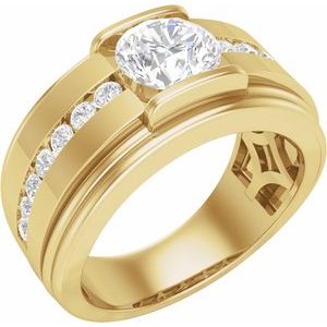 14K Yellow 2 CTW Lab-Grown Diamond Mens Band