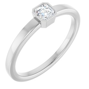 Sterling Silver 1/4 CT Lab-Grown Diamond Ring