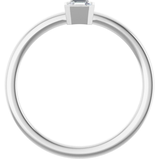 Sterling Silver 1/4 CT Lab-Grown Diamond Ring