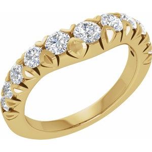 14K Yellow 1 CTW Lab-Grown Diamond Contour Band