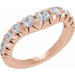 14K Rose 1 CTW Lab-Grown Diamond Contour Band