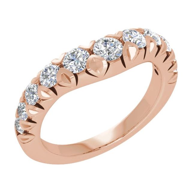 14K Rose 1 CTW Lab-Grown Diamond Contour Band