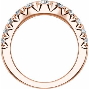 14K Rose 1 CTW Lab-Grown Diamond Contour Band