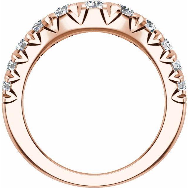 14K Rose 1 CTW Lab-Grown Diamond Contour Band