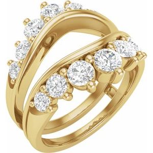 14K Yellow 1 1/2 Lab-Grown Diamond Ring Guard