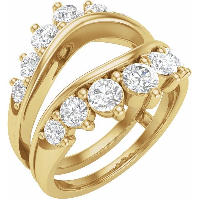 14K Yellow 1 1/2 Lab-Grown Diamond Ring Guard