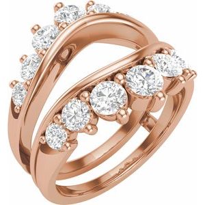 14K Rose 1 1/2 Lab-Grown Diamond Ring Guard