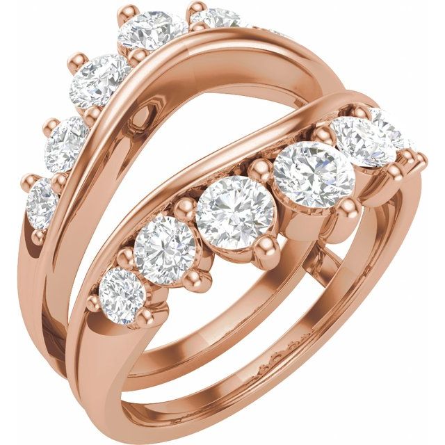 14K Rose 1 1/2 Lab-Grown Diamond Ring Guard
